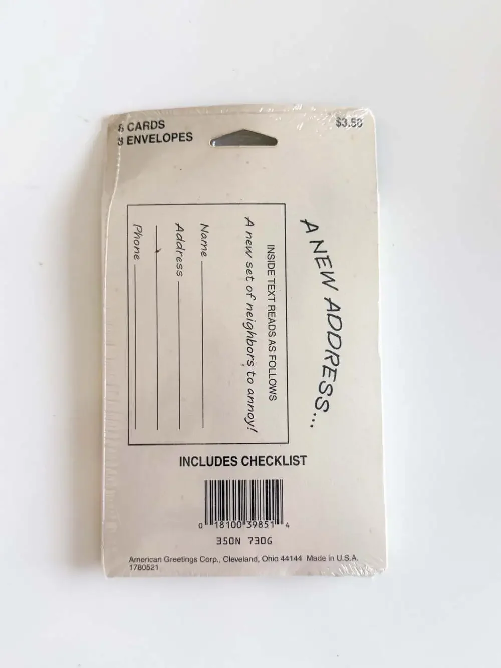 American Greetings Vintage New Address Announcements Cards and Envelopes